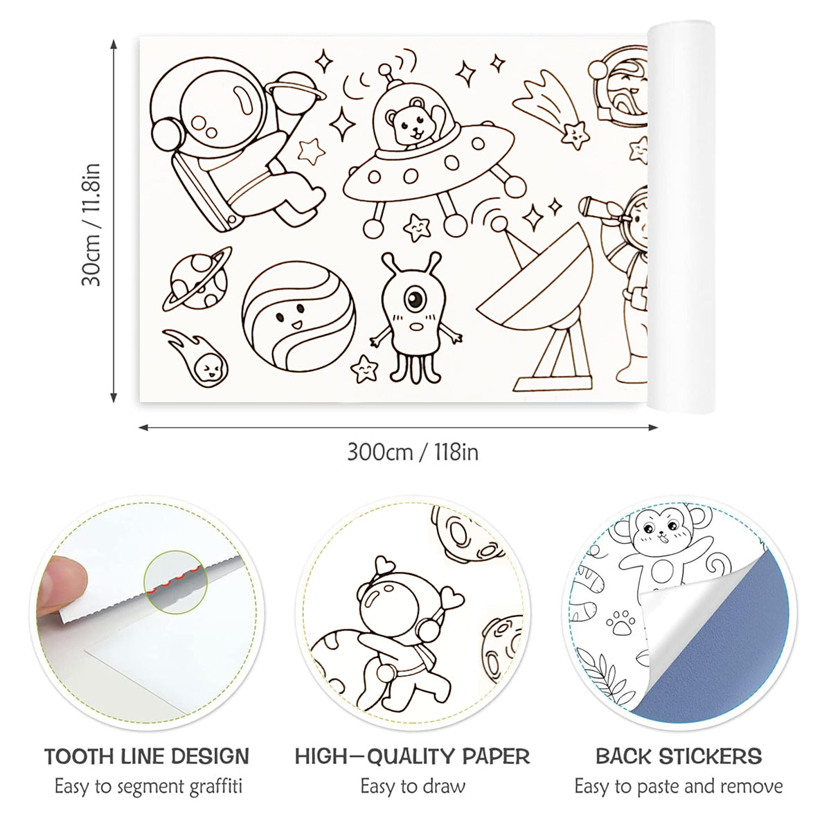 NUOVI Drawing Roll (Space Theme)