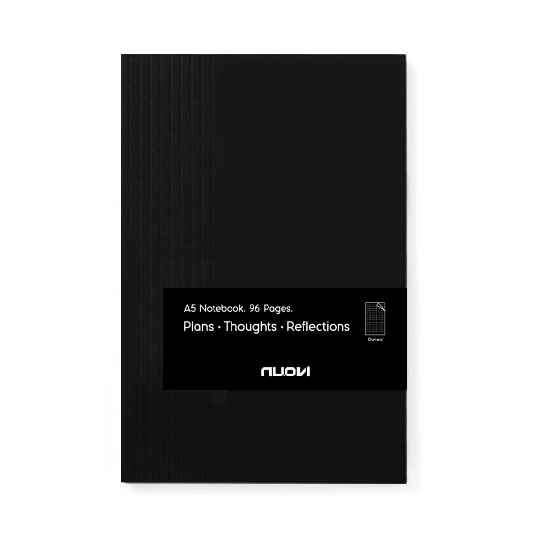 NUOVI A5 Record Notebook-Dotted Grid (Nero, 96 Pages)