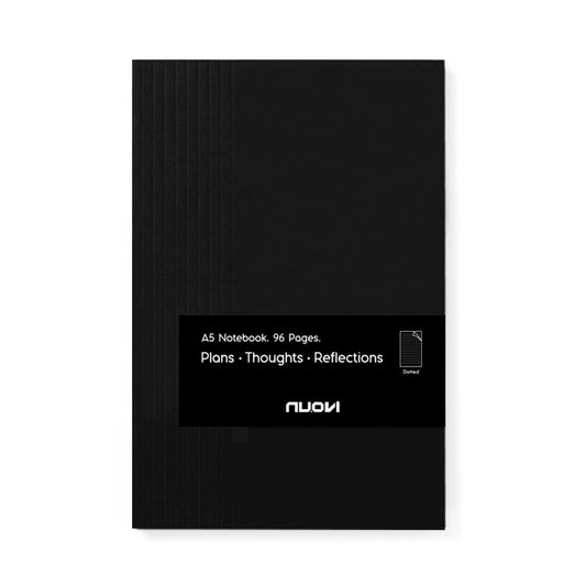 NUOVI A5 Record Notebook-Dotted Grid (Nero, 96 Pages)