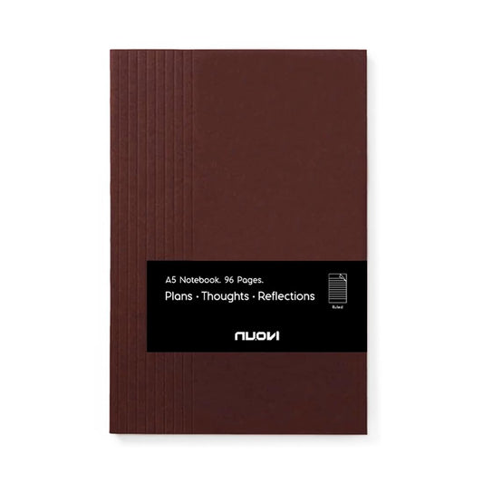 NUOVI A5 Record Notebook-Ruled Grid (Coffee, 96 Pages)