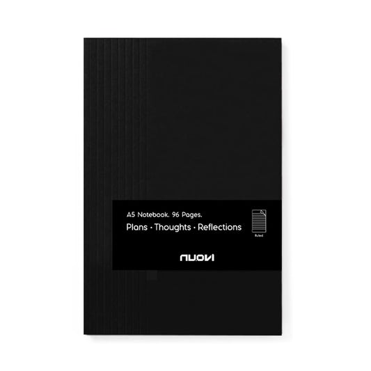 NUOVI A5 Record Notebook-Ruled Grid (Nero, 96 Pages)
