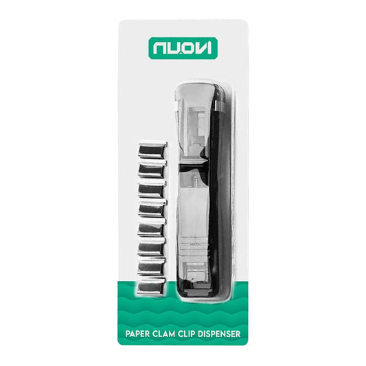 NUOVI Paper Clam Clip Dispenser (Incl. 8 Clip, Transparent Body)