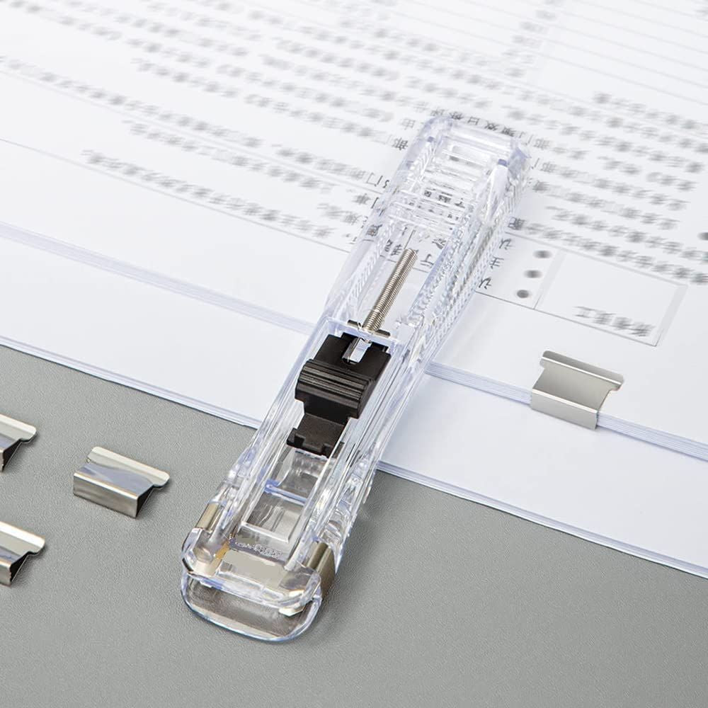 NUOVI Paper Clam Clip Dispenser (Incl. 8 Clip, Transparent Body)