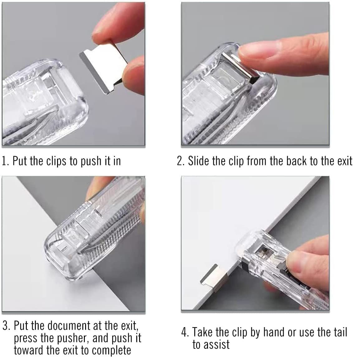 NUOVI Paper Clam Clip Dispenser (Incl. 8 Clip, Transparent Body)