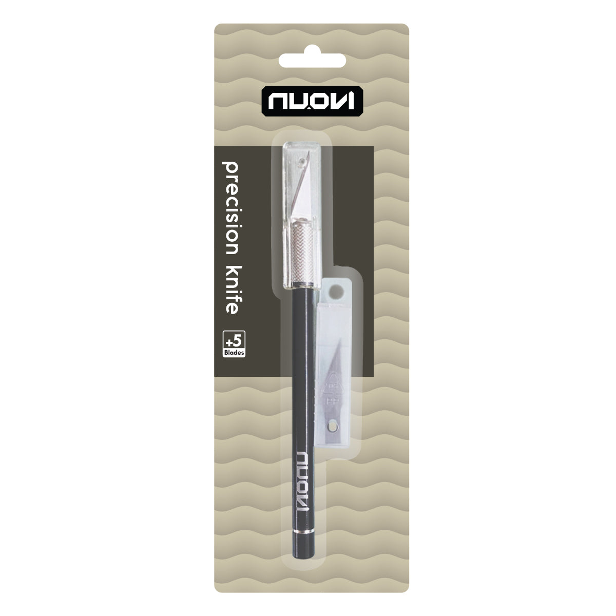 NUOVI Precision Knife (Incl. 5 Blades, Black)