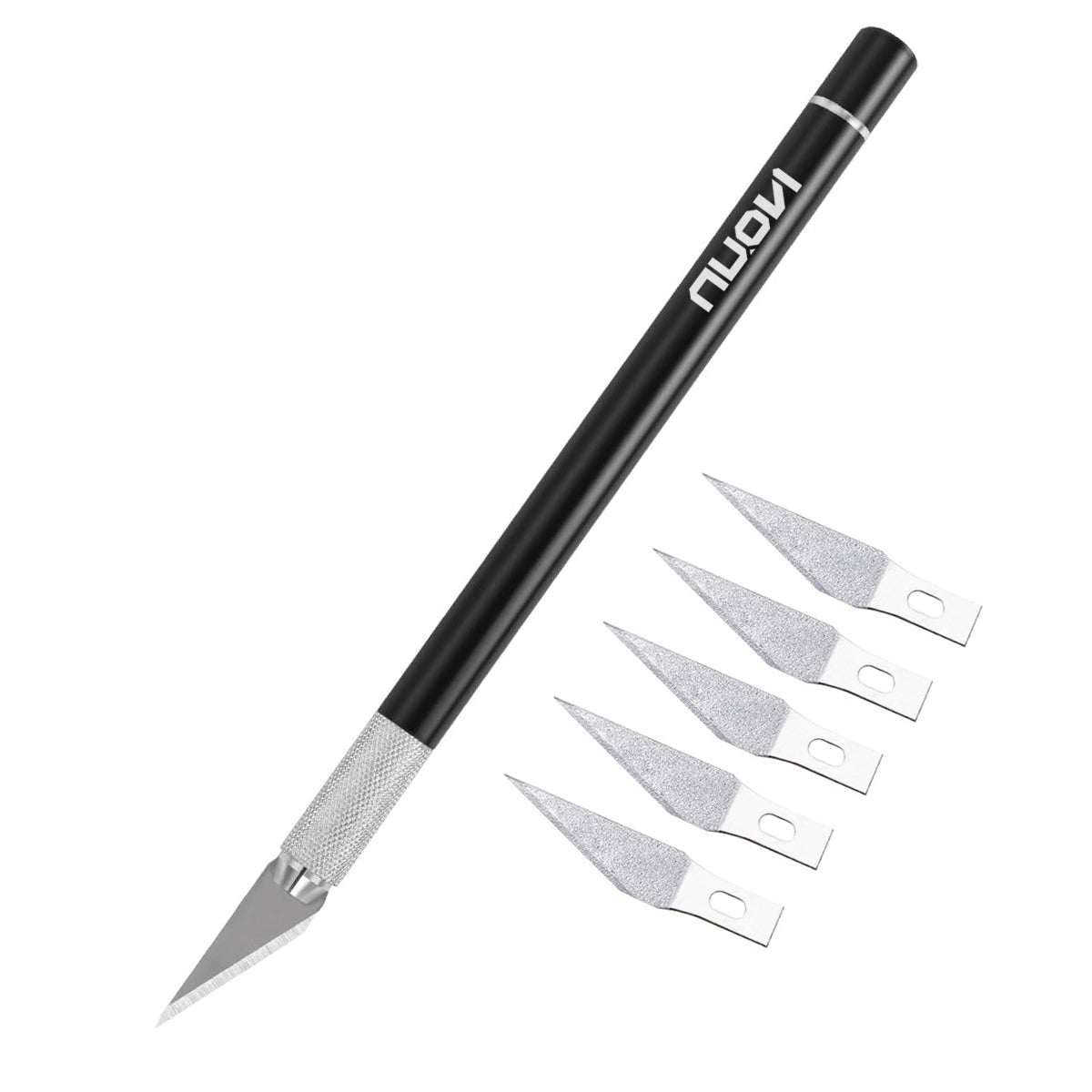 NUOVI Precision Knife (Incl. 5 Blades, Black)