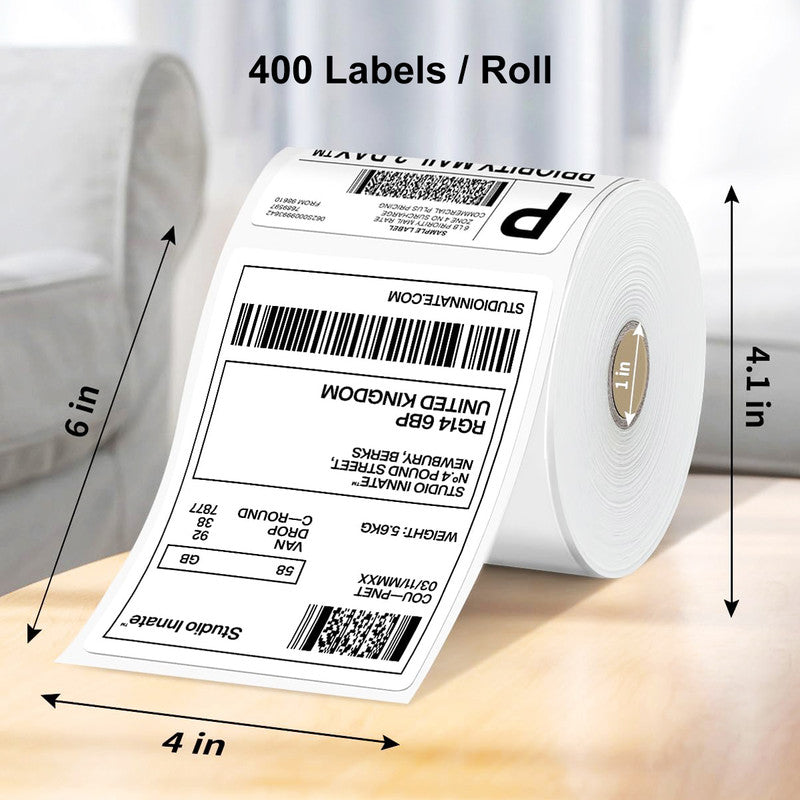 NUOVI 6"X4" Direct Thermal Barcode Label (400 Stickers)