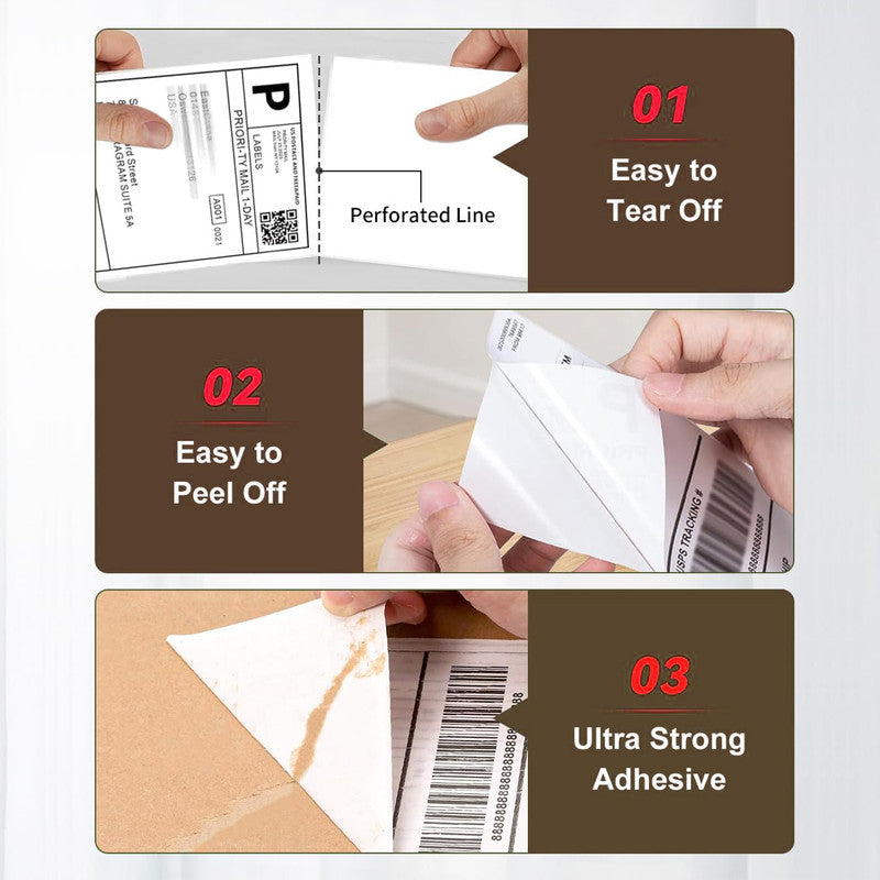 NUOVI 6"X4" Direct Thermal Barcode Label (400 Stickers)