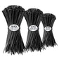 NUOVI Black Zip Ties Assorted (Set of 100)