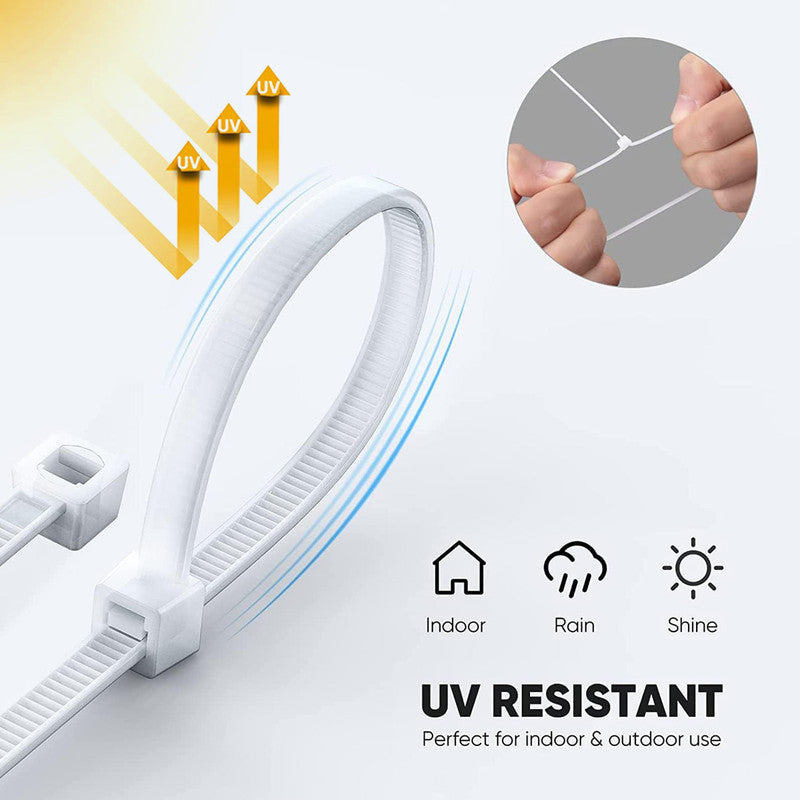 NUOVI White Zip Ties 100mm (Set of 100)