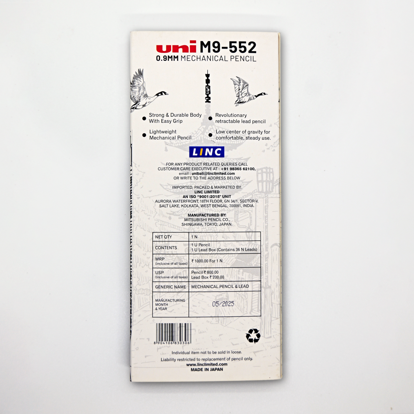 uni-ball M9-552 Mechanical Pencil with 0.9 mm HB Lead