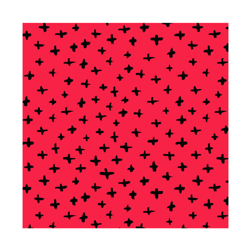 PaperPep Red Black Cross Spots Print Gift Wrapping Paper 19"X29" Pack of 10 Sheets
