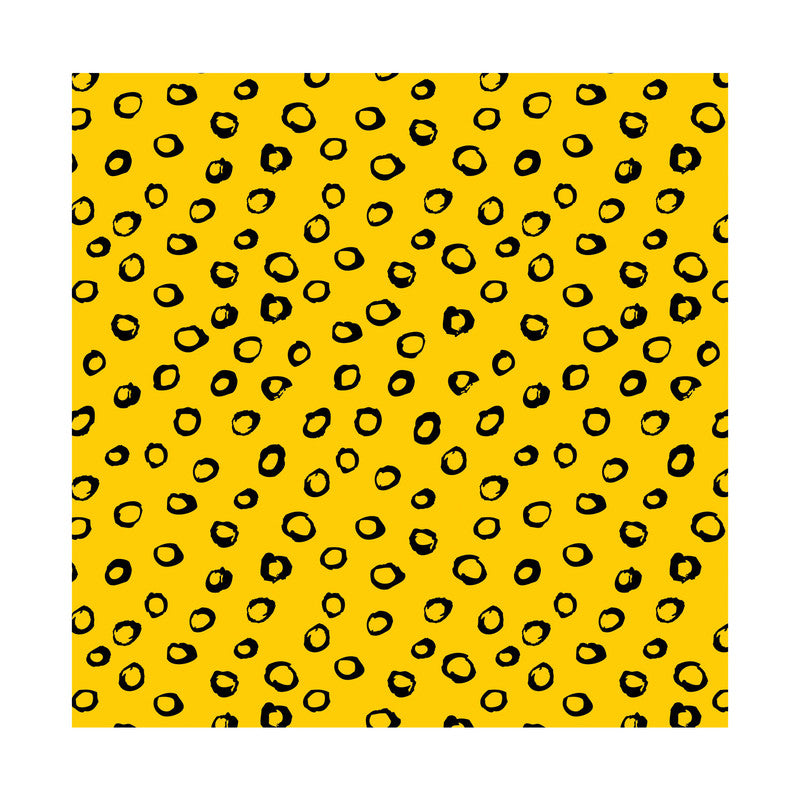 PaperPep Yellow Black Round Spots Print Gift Wrapping Paper 19"X29" Pack of 10 Sheets