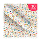 PaperPep White Multiple Eggs Print Gift Wrapping Paper 19"X29" Pack of 10 Sheets