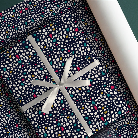 PaperPep Black Leopard Print Gift Wrapping Paper 19"X29" Pack of 10 Sheets
