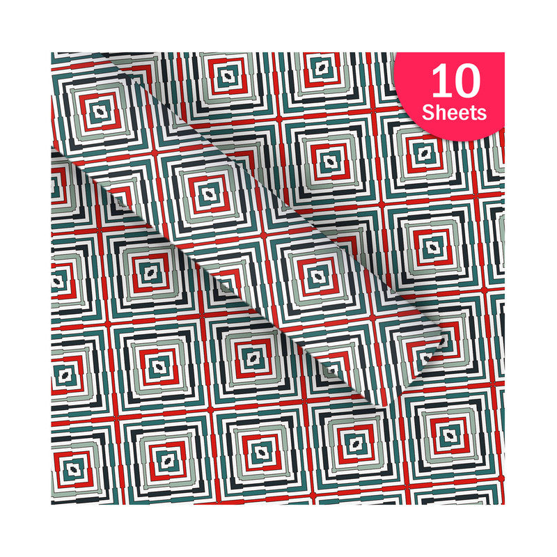 PaperPep Multicolor Abstract Print Gift Wrapping Paper 19"X29" Pack of 10 Sheets