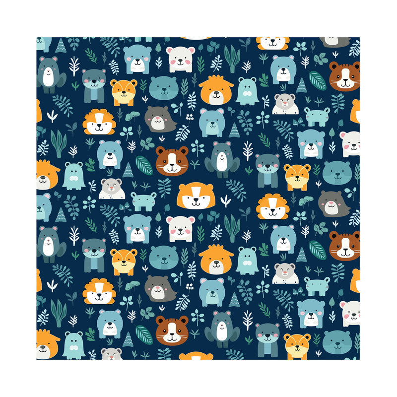 PaperPep Blue Cute Cartoon Animal Print Gift Wrapping Paper 19"X29" Pack of 10 Sheets