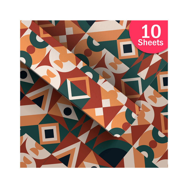 PaperPep Orange Abstract Print Gift Wrapping Paper 19"X29" Pack of 10 Sheets