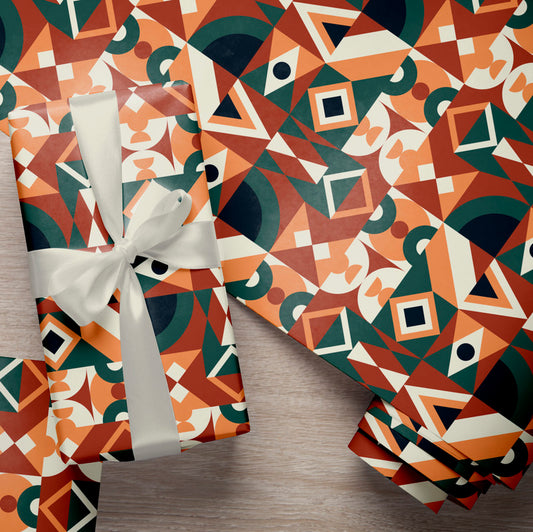 PaperPep Orange Abstract Print Gift Wrapping Paper 19"X29" Pack of 10 Sheets