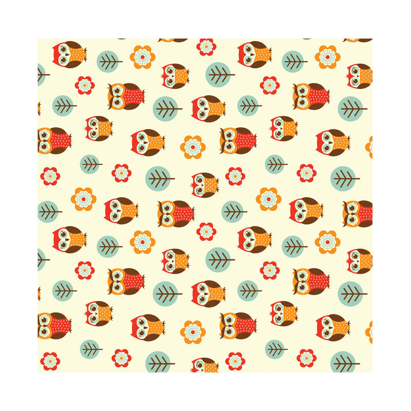 PaperPep Yellow Owl Print Gift Wrapping Paper 19"X29" Pack of 10 Sheets
