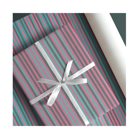 PaperPep Multicolour Stripes Print Gift Wrapping Paper 19"X29" Pack of 10 Sheets