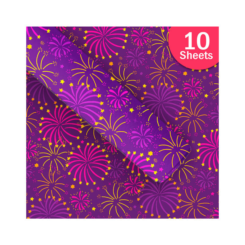 PaperPep Festive Sparkle Print Gift Wrapping Paper 19"X29" Pack of 10 Sheets