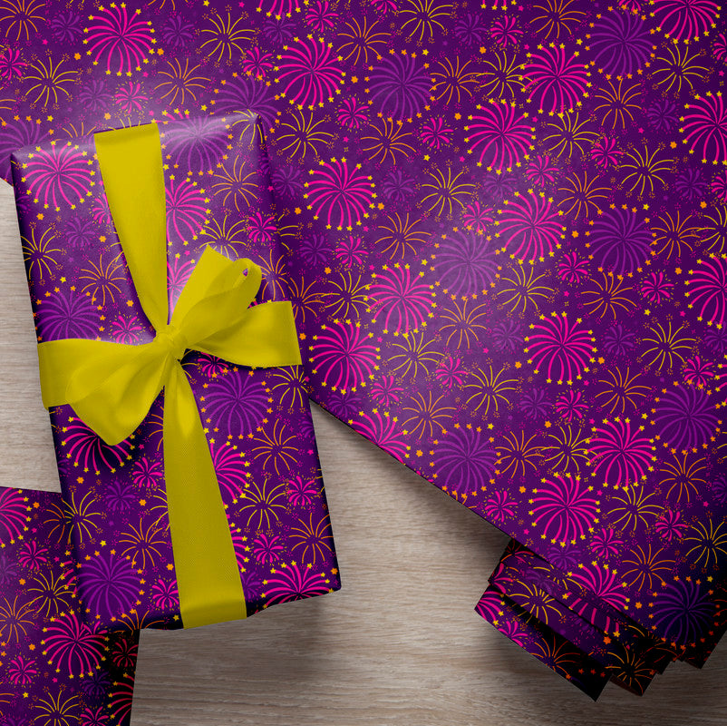 PaperPep Festive Sparkle Print Gift Wrapping Paper 19"X29" Pack of 10 Sheets