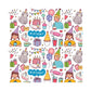 PaperPep White Birthday Doodle Print Gift Wrapping Paper 19"X29" Pack of 10 Sheets