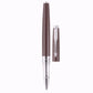 Parker Premium Aster Matte Brown Chrome Trim Roller Ball Pen, Blue Ink, Pack Of 1