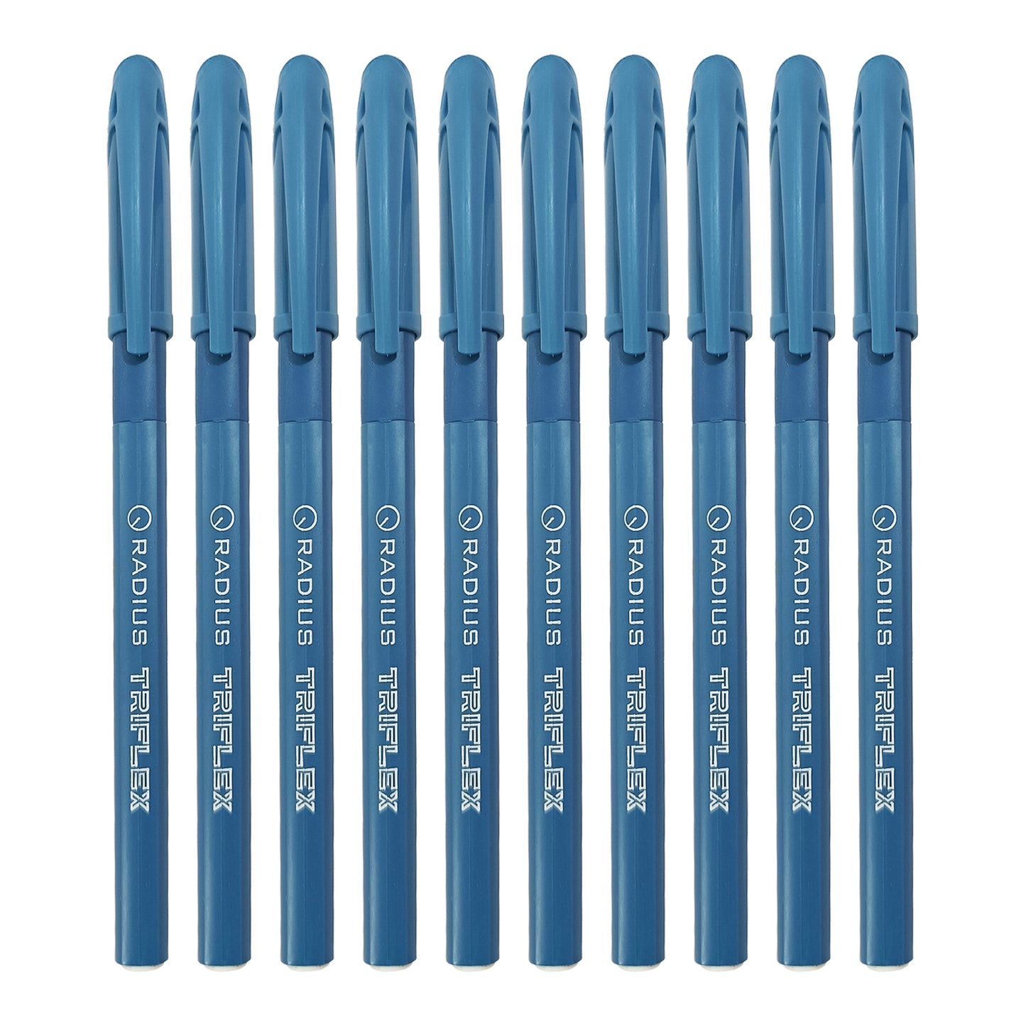 Radius Triflex, 0.7mm Refillable Ball Pen -  Blue Ink, Pack of 4