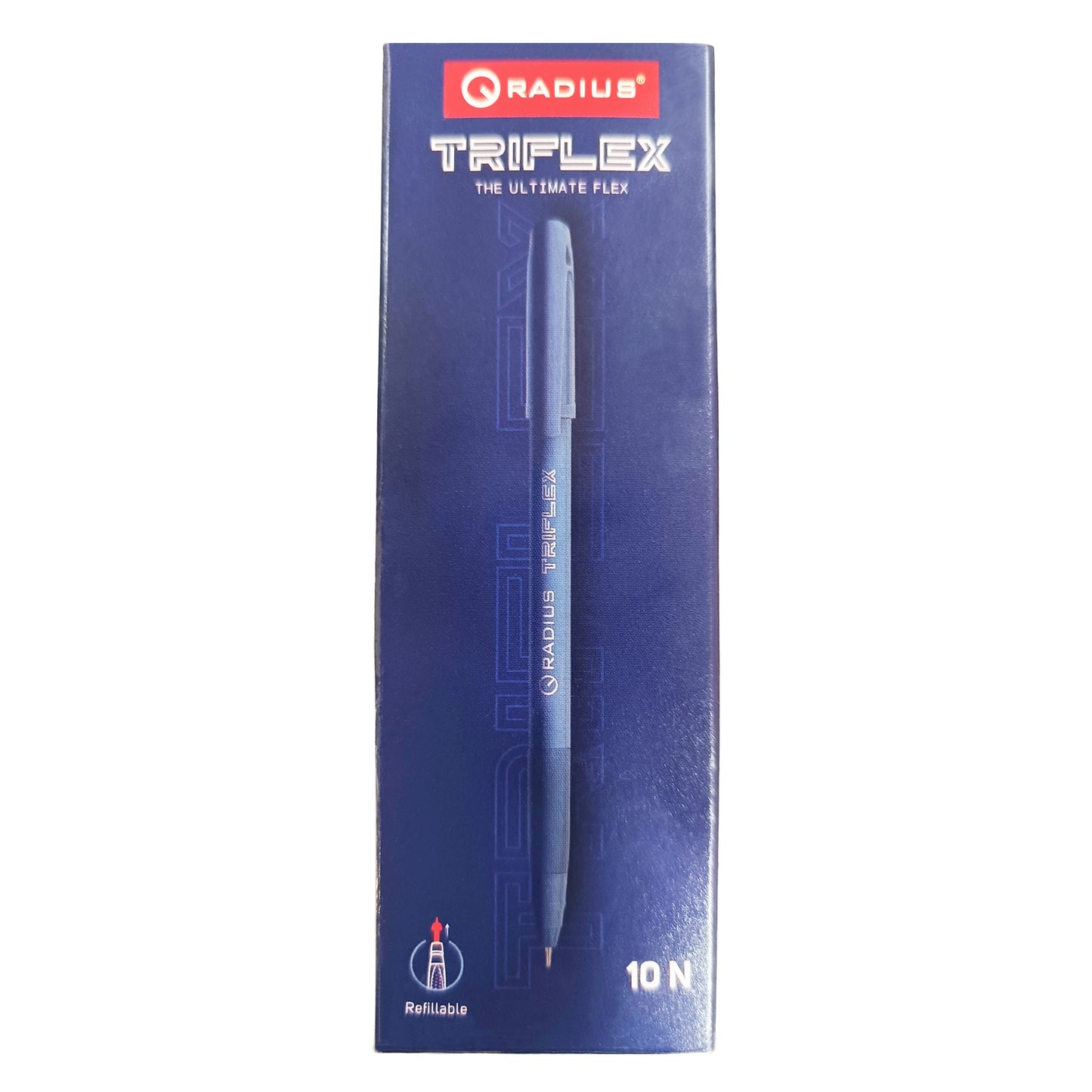 Radius Triflex, 0.7mm Refillable Ball Pen -  Blue Ink, Pack of 2