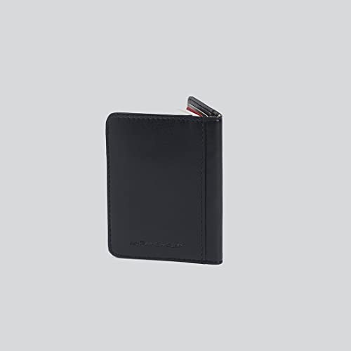 Mypaperclip Card Holder Wallet, Classic Edition, Pocket Size Made Of Italian Vegan Leather - Chw_Mini-Black