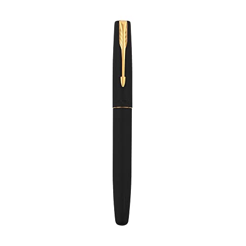 Parker Frontier Matte Black Gold Trim Fountain Pen - Black Ink, Pack Of 1