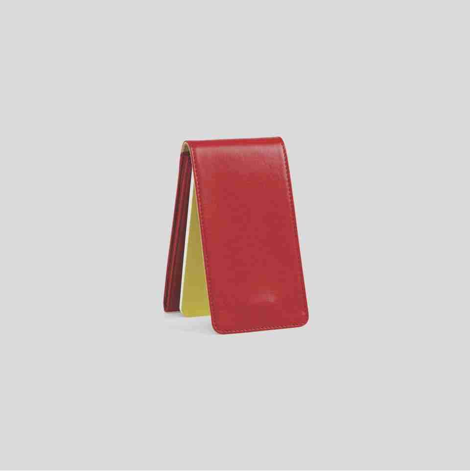 Mypaperclip Flippy Journal, Classic Edition, Pocket Size Made Of Italian Vegan Leather - Flippy_Nano-Red