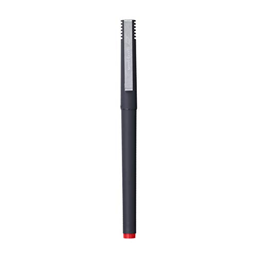 Uniball UB 120 Micro Roller Pen (0.5mm, Black Body, Red Ink, Pack of 6)