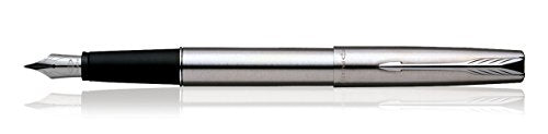 Parker Frontier Stainless Steel Chrome Trim Fountain Pen - Blue Ink, Pack Of 1