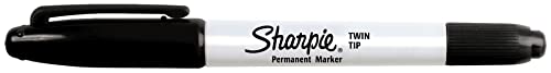 Sharpie Twin Tip Permanent Markers, Black, 12 Markers