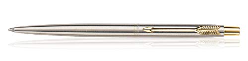 Parker Classic Stainless Steel Gold Trim Ball Pen - Blue Ink, Pack Of 1