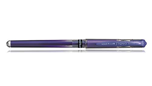 Uniball UM 153 Signo Broad Gel Pen (1.0mm, Violet Body, Metallic Violet Ink, Pack of 3)