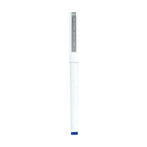 uni-ball UB 120 Micro Roller Pen (0.5mm, White Body, Blue Ink, Pack of 6)