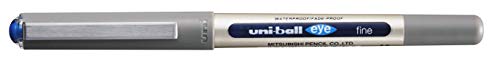 uni-ball Eye UB157 0.7mm Roller Ball Pen | Waterproof Pigment Ink | Lightweighted Sleek Body | Long Lasting Smudge Free Ink | School and Office stationery | Blue Ink, Pack of 12