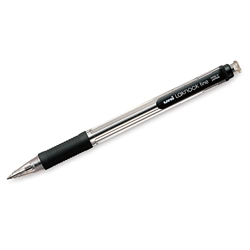 uni-ball SN-101 Laknock Fine Ball Pen (0.7 mm, Transparent Body, Black Ink, Pack of 12)