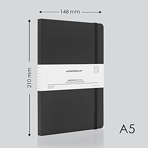 Mypaperclip Executive Series Notebook, 240 Pages A5 (148 X 210 mm, 5.83 X 8.27 In.) Esp240A5-R Black