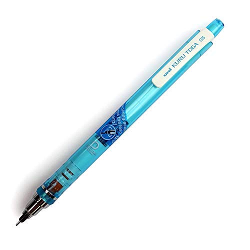 uni-ball Toga M5-450T 0.5mm Mechanical Pencil | Auto-Rotating Lead Mechanism | Replaceable Push Button Eraser | School and Office stationery | Black Body, Pack of 3