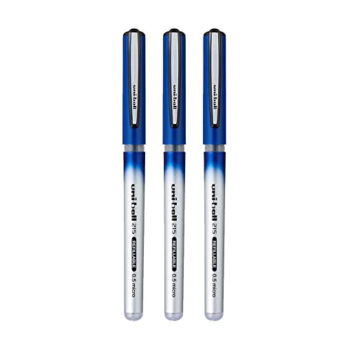 Uniball Ub - 215 Refillable Liquid Ink 0.5mm Micro Roller Ball Pen - Blue Ink