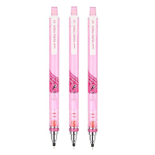 Uni-ball Kuru Toga M5-450T Mechanical Pencil 0.7 mm Pink Body Pack Of 3