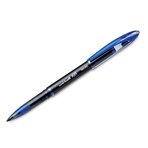 uni-ball Air UBA188M 0.5mm Roller Ball Pen | Waterproof Bold Ink | Water & Fade Resistant | Long Lasting Smudge Free Ink | School and Office stationery | 3 Blue & 3 Black Ink, Pack of 6