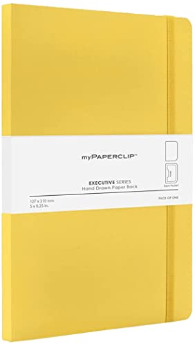 Mypaperclip Executive Series Notebook, Medium (127 X 210mm, 5 X 8.25 In.) Plain, Esx192M-P Yellow