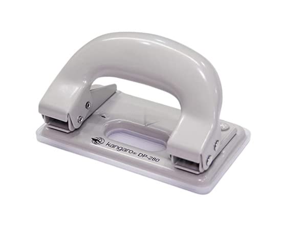 Kangaro Desk Essentials DP-280 Y 2 Hole Metal Classic Mini Paper Punch | Removable Chip Tray | 11 Sheets Capacity | Office Essentials | Pack of 1 | Color May Vary