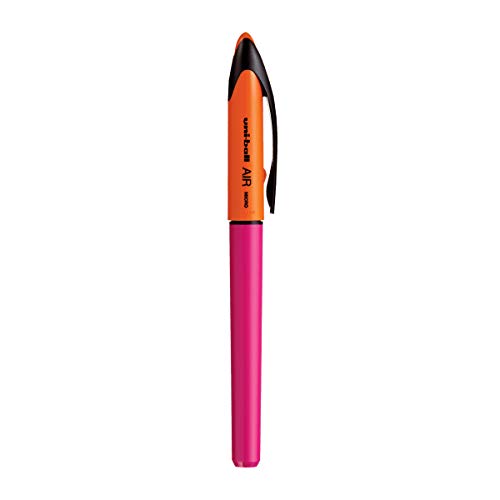 uni-ball UBA 188 ELM Air Micro Roller Ball Pen (0.5mm, Pink Body, Black Ink, Pack of 12)